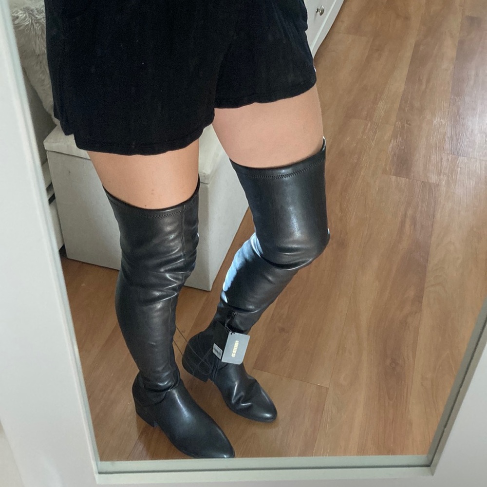 Faux Leather F21 Thigh High Boots